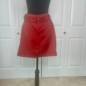 Jacob Red Mini Skirt with Buckle Accent Size 9/10